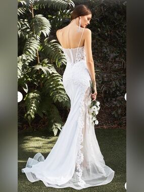 Ladivine Sheer Embroidered Wedding gown